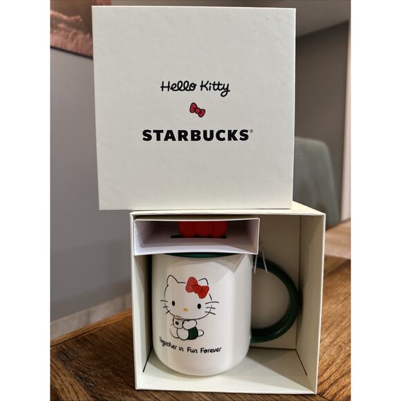 Starbucks x Hello Kitty Limited Edition 16oz Ceramic Mug w/ Lid New In Box - Picture 1 of 6